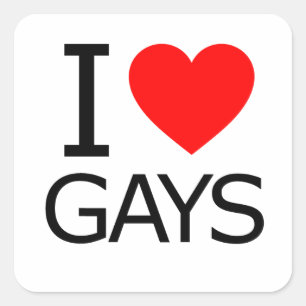 I Love Gays Square Sticker