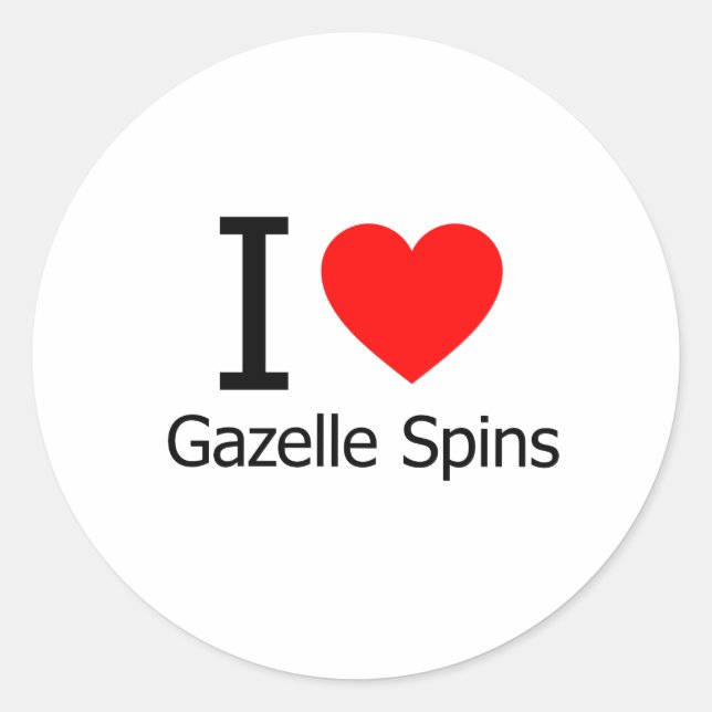I Love Gazelle Spins Classic Round Sticker (Front)