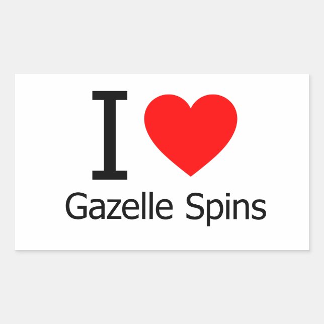 I Love Gazelle Spins Rectangular Sticker (Front)