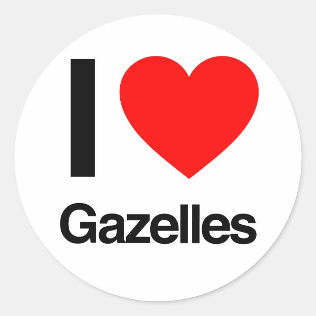 i love gazelles classic round sticker (Front)