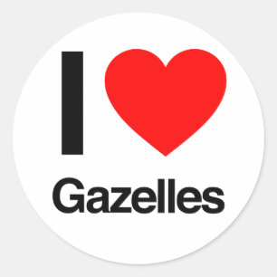 i love gazelles classic round sticker