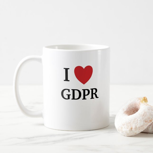 I Love GDPR Mug Funny Data Protection Quote (With Donut)