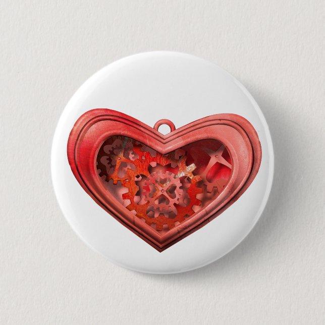 I love gears 6 cm round badge (Front)