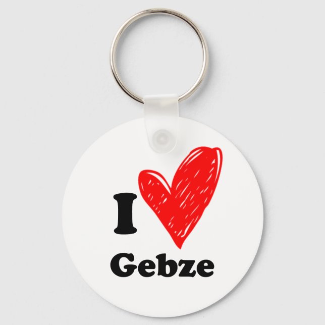 I Love Gebze Key Ring (Front)