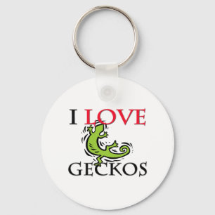 I Love Geckos Key Ring