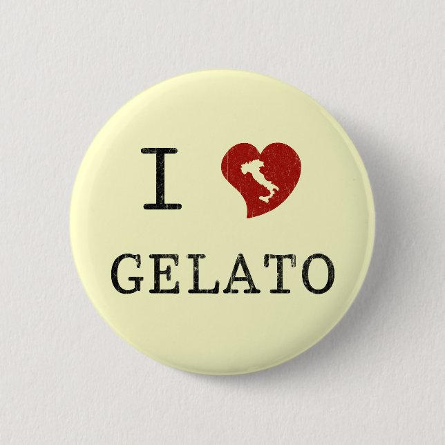 I Love Gelato 6 Cm Round Badge (Front)