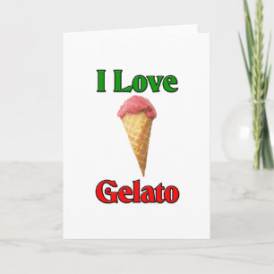 I Love Gelato (Italian Ice Cream) Holiday Card
