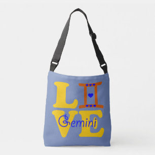 ♊★😍I Love Gemini-Best-Zodiac Sign All-Over-Print Crossbody Bag