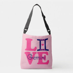 ♊★😍I Love Gemini-Best-Zodiac Sign All-Over-Print Crossbody Bag