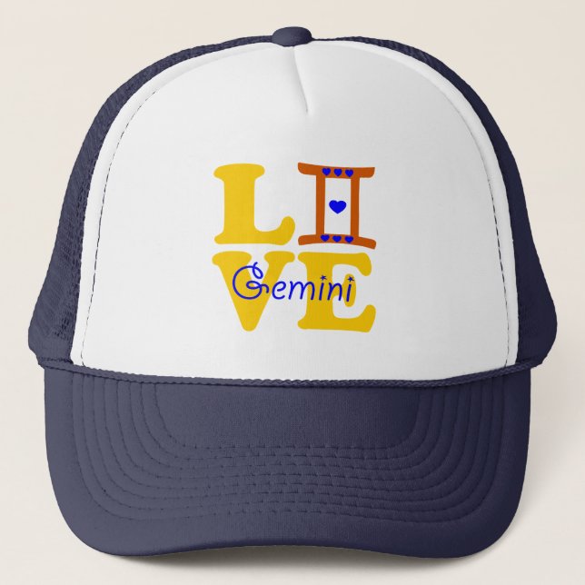 ♊★😍I Love Gemini-Best-Zodiac Sign Basic Stylish Trucker Hat (Front)