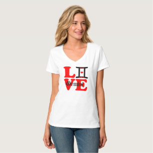 ♊★😍I Love Gemini-Best-Zodiac Sign Nano V-Neck T-Shirt