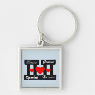 ♊★😍I Love Gemini-Best-Zodiac Sign Premium Key Ring