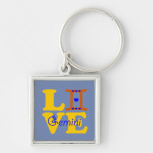 ♊★😍I Love Gemini-Best-Zodiac Sign Premium Key Ring