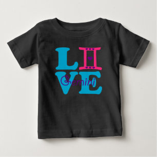 ♊★😍I Love Gemini-Best-Zodiac Sign Raglan Baseball Baby T-Shirt