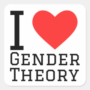 I love gender theory square sticker