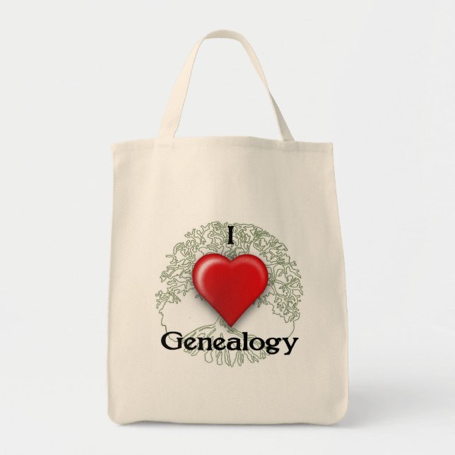 I love Genealogy Custom Tote Bag (Front)