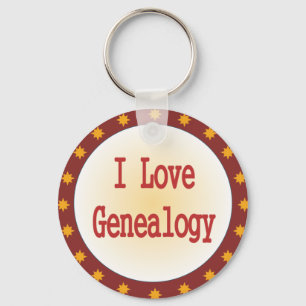 I Love Genealogy Key Ring