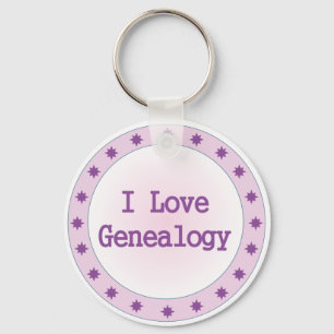 I Love Genealogy Key Ring