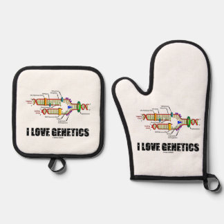 I Love Genetics DNA Replication Attitude Oven Mitt & Pot Holder Set