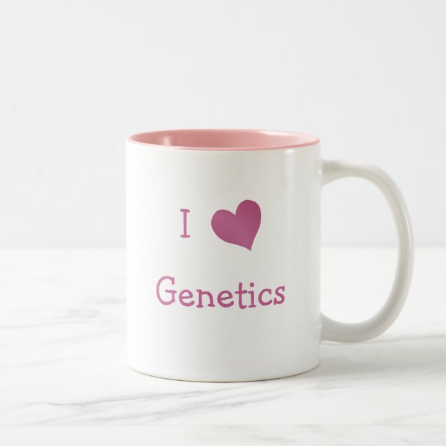 I Love Genetics Two-Tone Coffee Mug (Right)