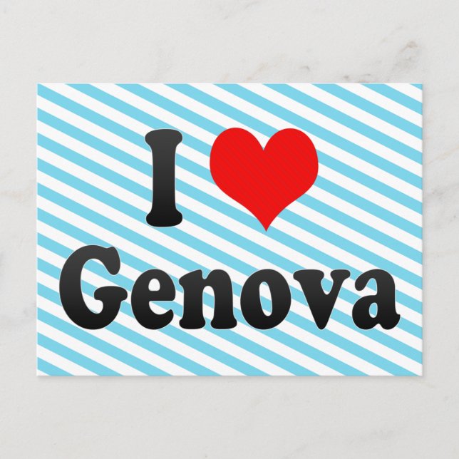 I Love Genova, Italy Postcard (Front)