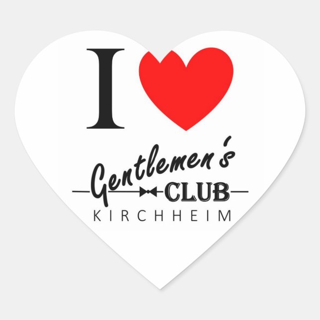 I love Gentlemen's Club Heart Sticker "Kirchheim" (Front)