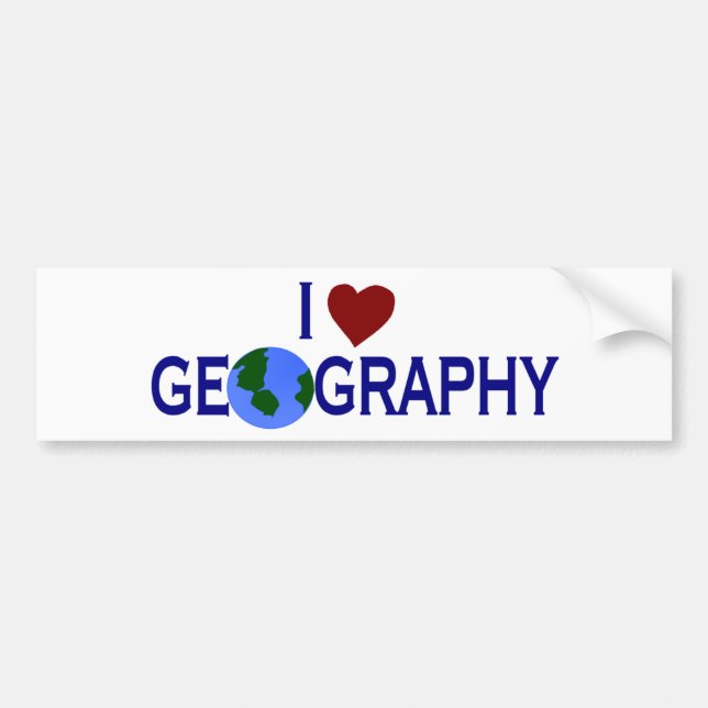 I Love Geography Bumper Sticker (Front)