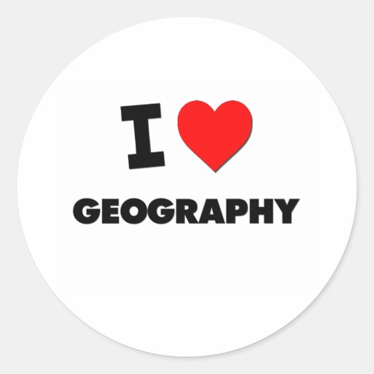 I Love Geography Classic Round Sticker Zazzle.co.uk
