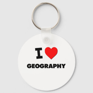 I Love Geography Key Ring