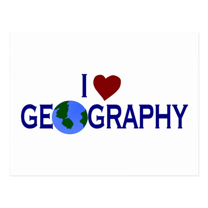 I Love Geography Postcard Zazzle.co.uk