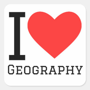 I love geography  square sticker