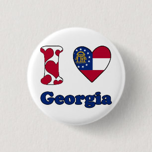 I love Georgia 3 Cm Round Badge