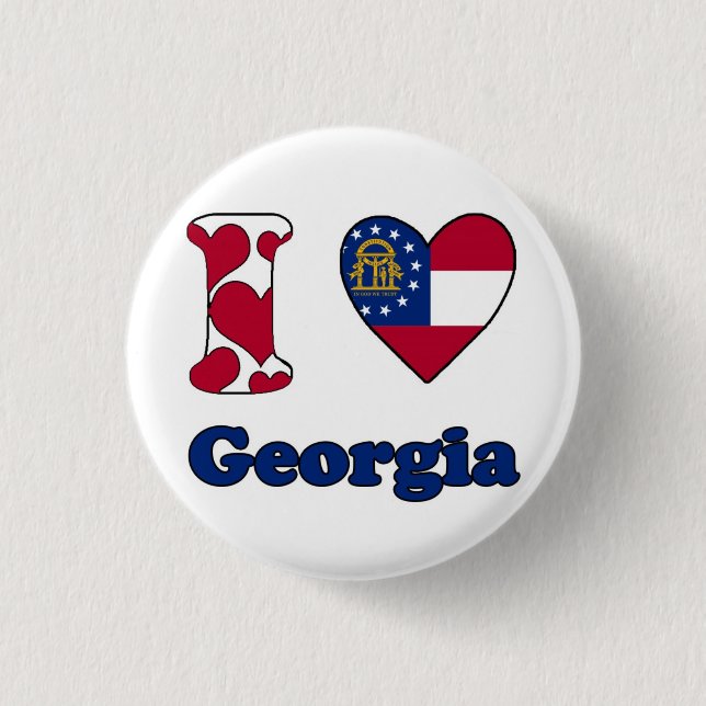 I love Georgia 3 Cm Round Badge (Front)