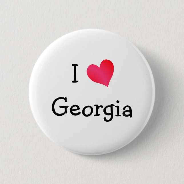 I Love Georgia 6 Cm Round Badge (Front)