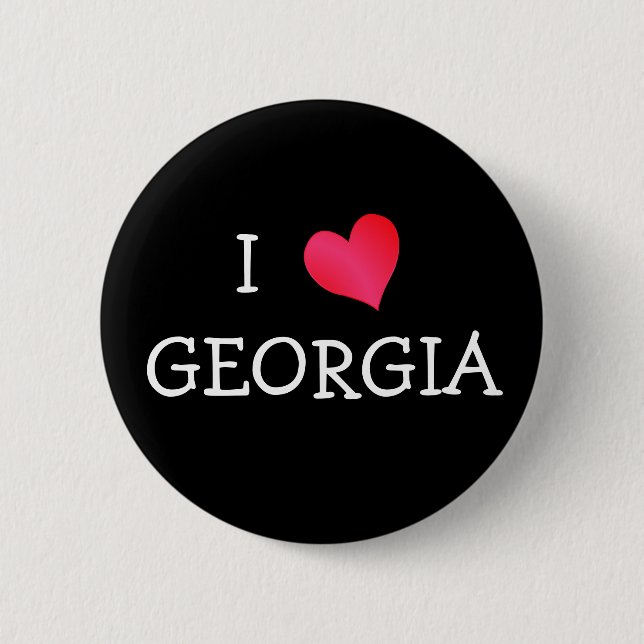 I Love Georgia 6 Cm Round Badge (Front)