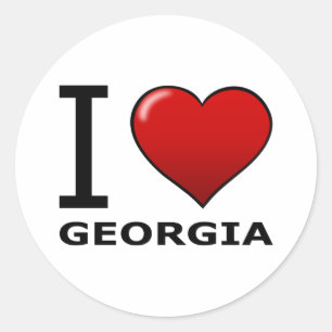 I LOVE GEORGIA CLASSIC ROUND STICKER