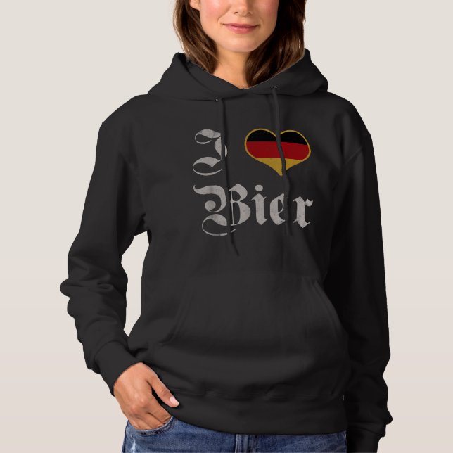 I Love German Beer Oktoberfest Munich Drink Bier Hoodie (Front)