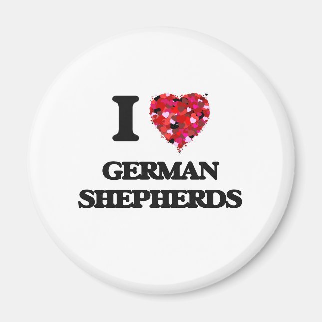 I Love German Shepherds Magnet (Front)