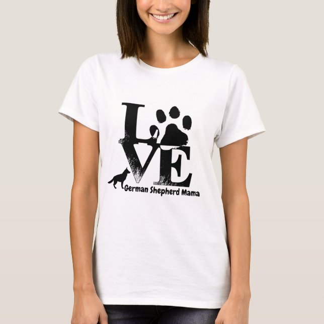 I Love German Shepherd's tshirts (Front)