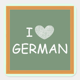 I Love German Square Sticker