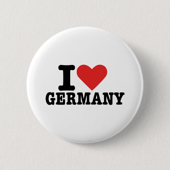 I love Germany 6 Cm Round Badge (Front)