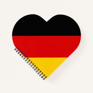 I Love Germany Black Red Gold Flag Patriotic Notebook