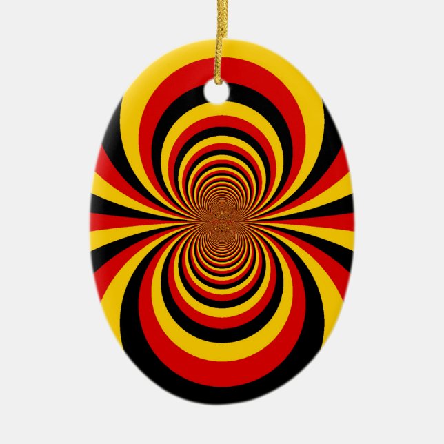 I Love Germany National Flag Colours Art Print Ceramic Tree Decoration (Front)