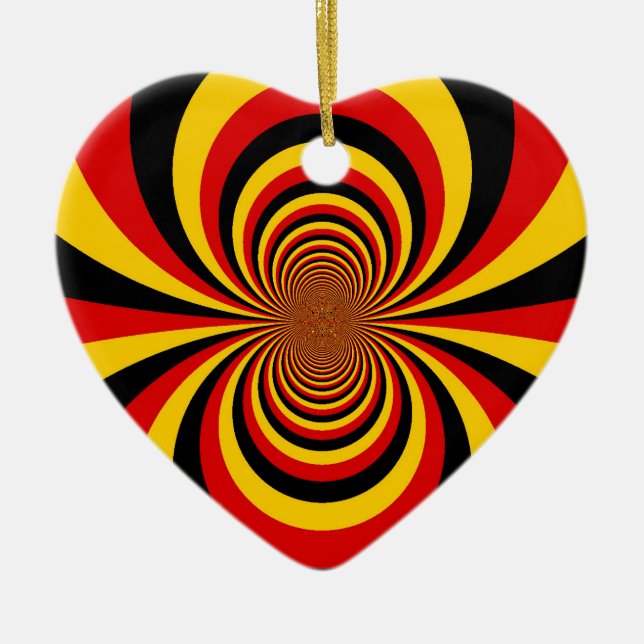I Love Germany National Flag Colours Art Print Ceramic Tree Decoration (Front)