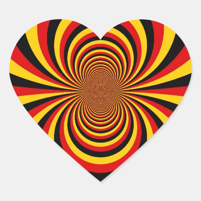 I Love Germany National Flag Colours Art Print Heart Sticker (Front)