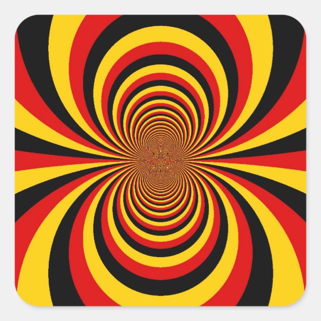 I Love Germany National Flag Colours Art Print Square Sticker (Front)