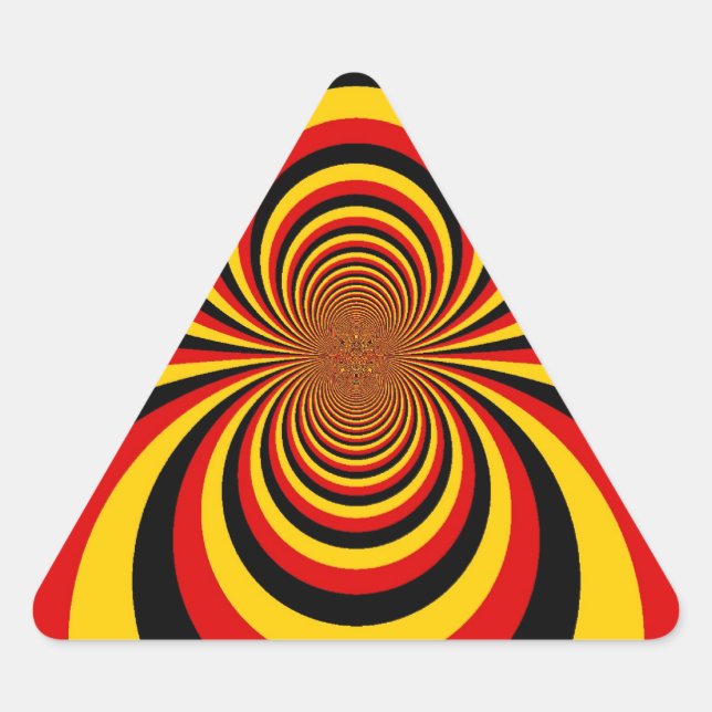 I Love Germany National Flag Colours Art Print Triangle Sticker (Front)