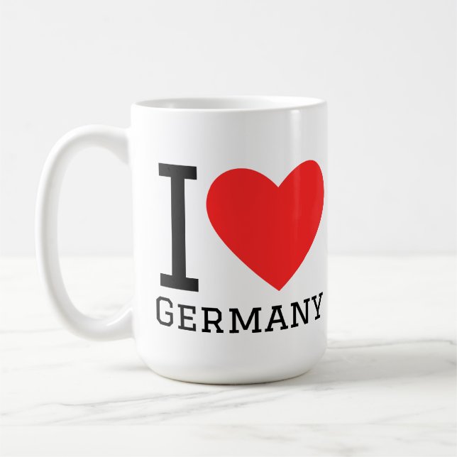 I love Germany square sticker Coffee Mug (Left)
