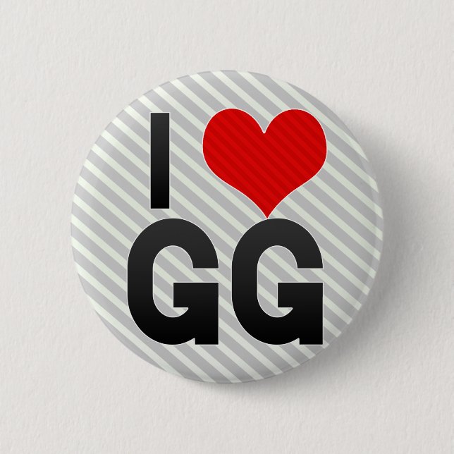 I Love GG 6 Cm Round Badge (Front)