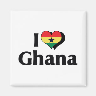 I Love Ghana Flag Magnet